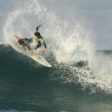 Photo of UC San Diego Student Surfing