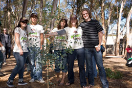 Photo of UC San Diego students at Arbor Day ceremony