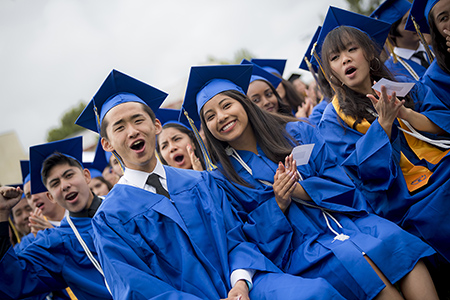Students graduating from The Preuss School UC San Diego.
