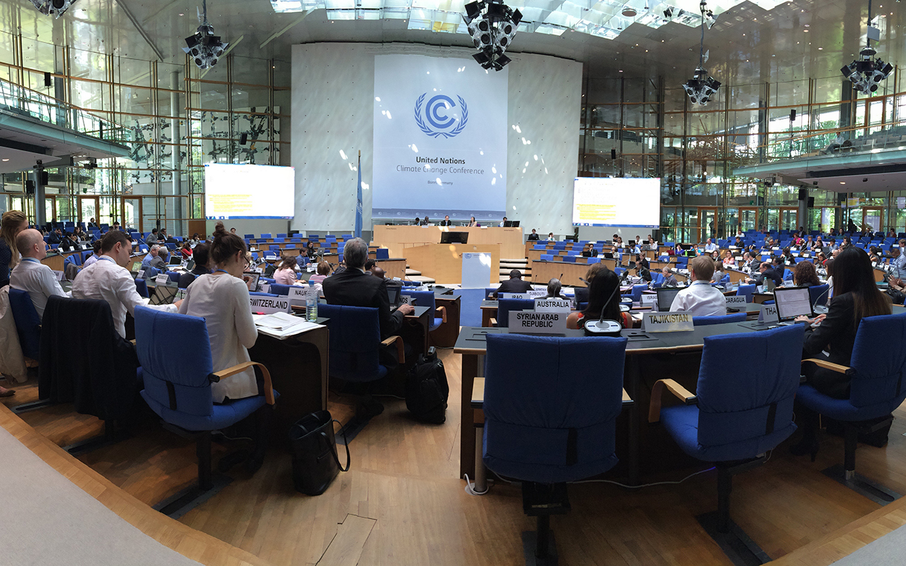 Negotiators at a 2015 UNFCCC