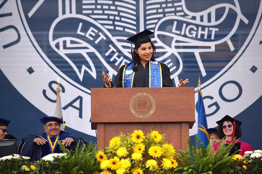 UC San Diego 2018 Commencement student speaker Lucero Felcita Camarena