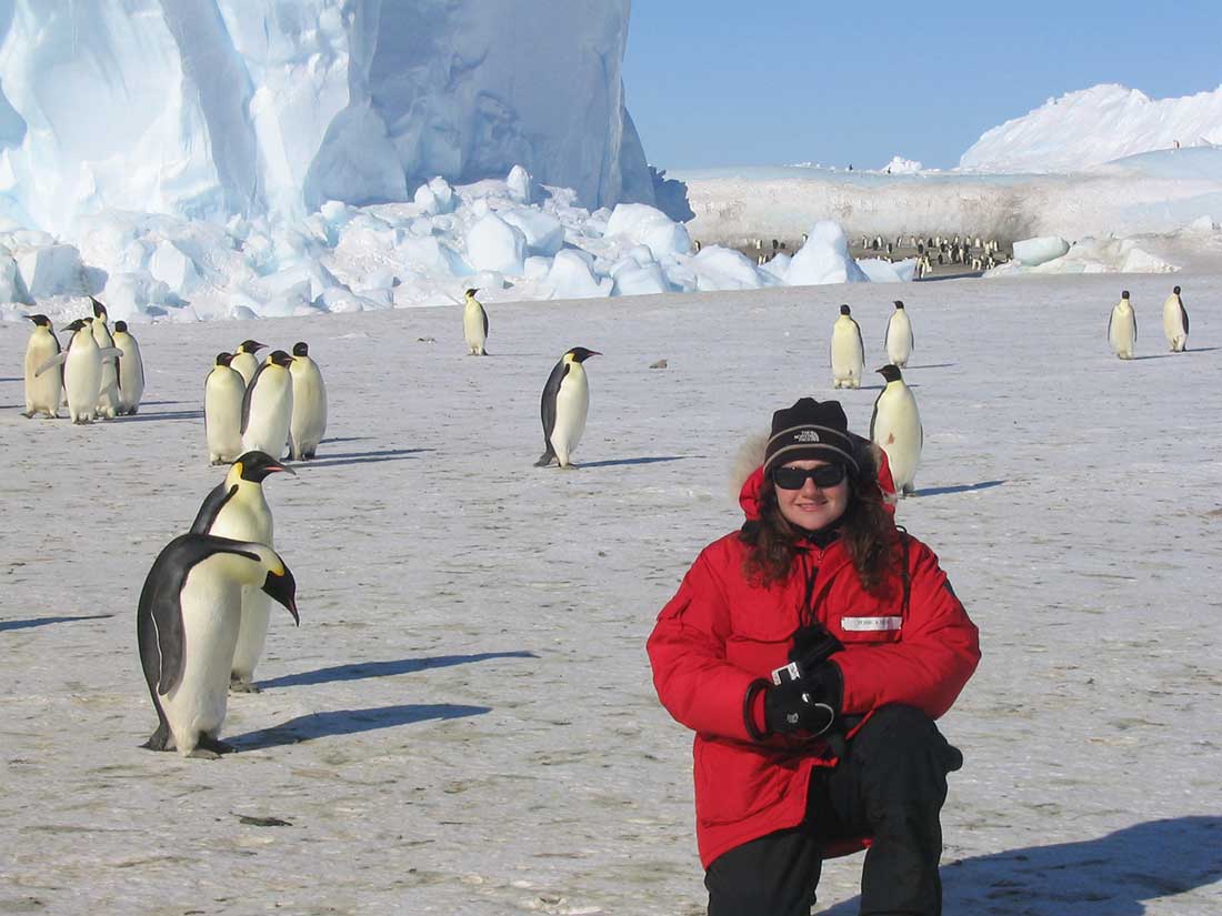 Jessica Meir in in Antarctica.