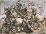 A drawing believed to be copied from Leonardo's The Battle of Anghiari.