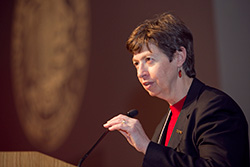 Photo of Chancellor Fox speaking at the Diversity Awards