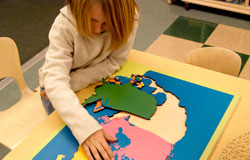 Photo of a child playing at the new Childcare Center