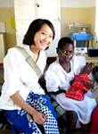 Photo of Julie Huber in a hospital in Kenya
