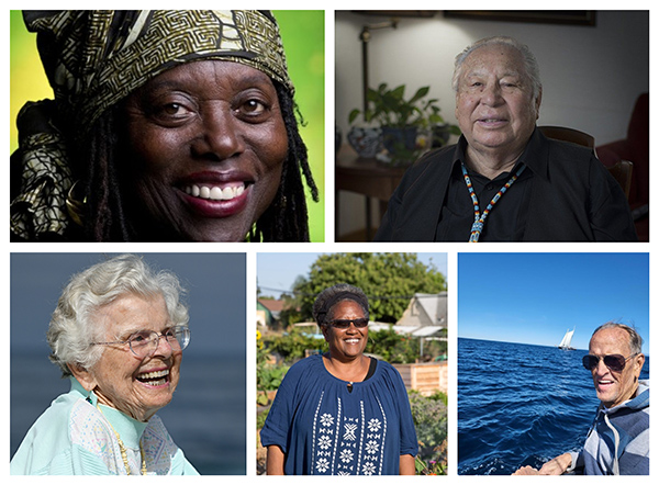 Portrait collage of the five 2022 Wise Elder Changemakers 