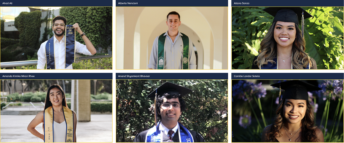 students in the UCSD virtual yearbook