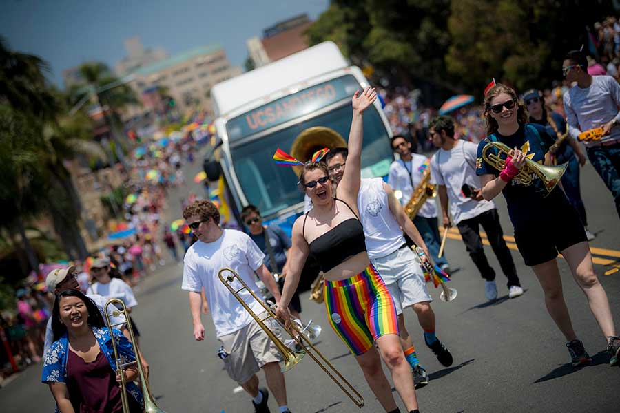 Past San Diego Pride parade.