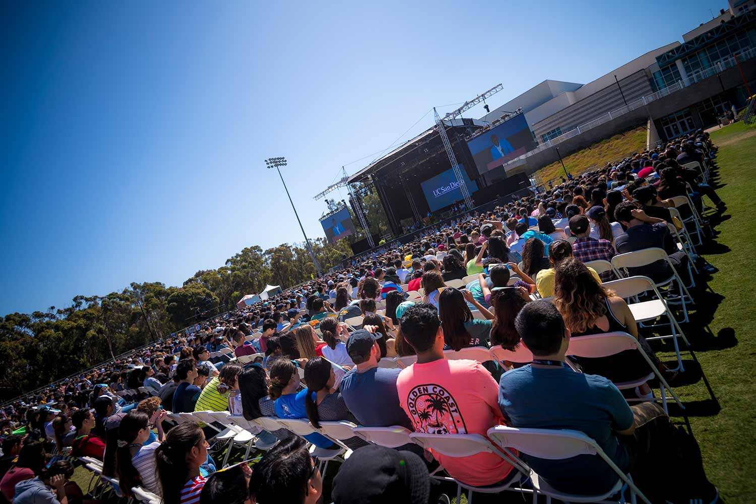 crowd of students sitting at UC San Diego convocation