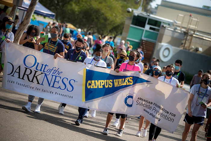 Students at the Out of the Darkness Campus Walk.