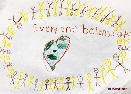 “Everyone belongs,” by Cardiff 3rd grader Aspen.